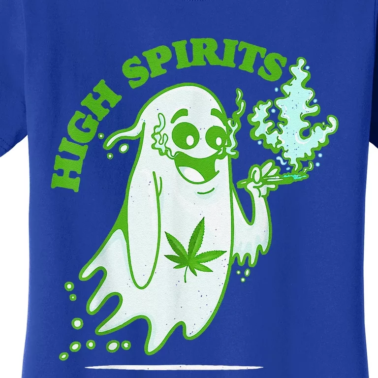 Funny Halloween Marijuana Cannabis Ghost Design Weed Smokers Women's T-Shirt