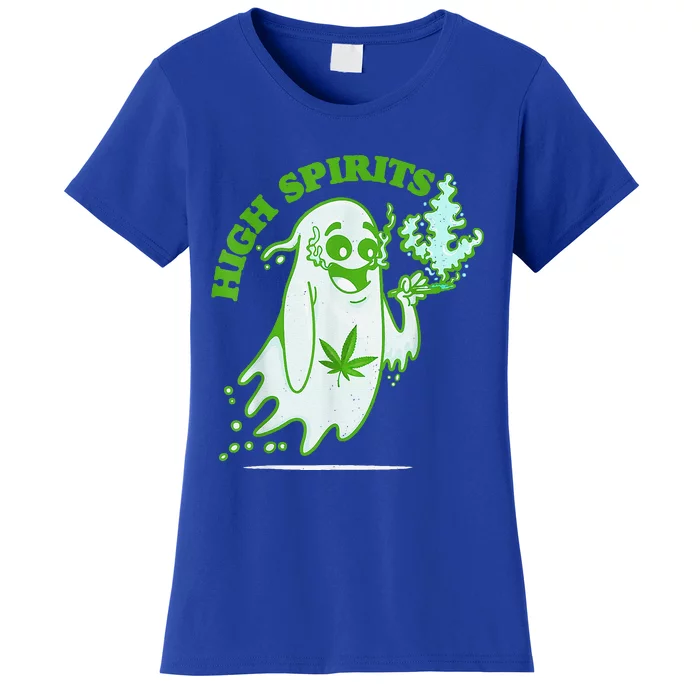 Funny Halloween Marijuana Cannabis Ghost Design Weed Smokers Women's T-Shirt