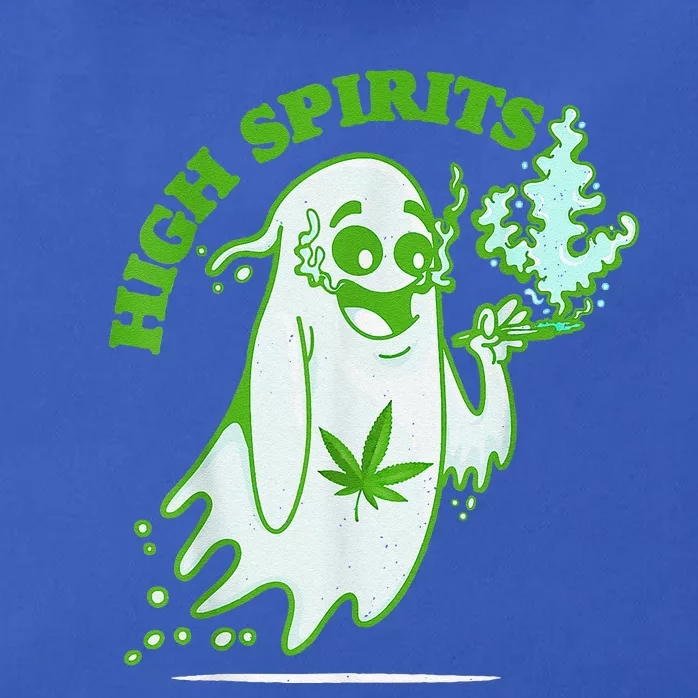 Funny Halloween Marijuana Cannabis Ghost Design Weed Smokers Zip Tote Bag