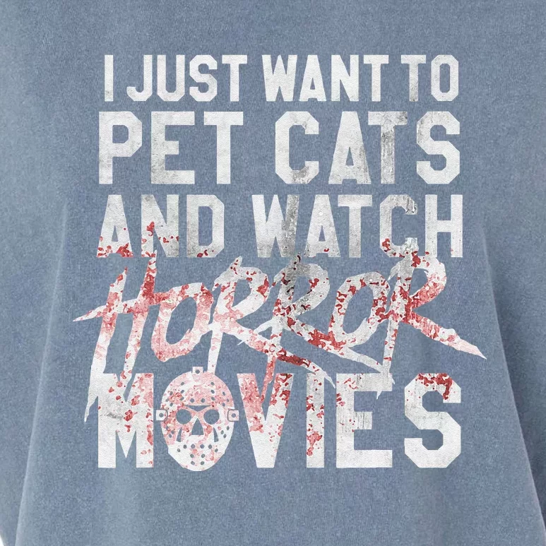 Funny Horror Movie Fan Halloween Cat Lover Gift Garment-Dyed Women's Muscle Tee