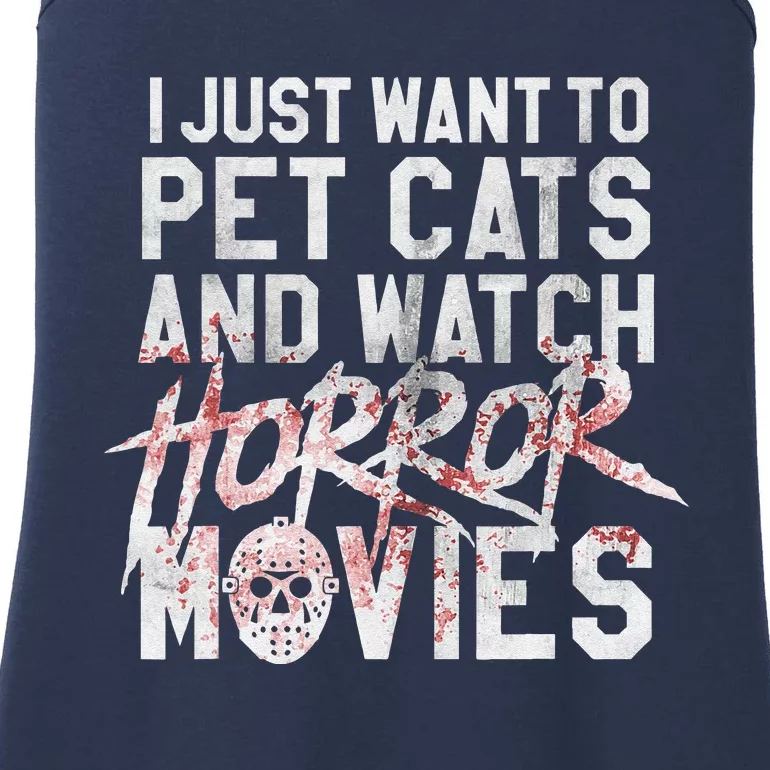 Funny Horror Movie Fan Halloween Cat Lover Gift Ladies Essential Tank