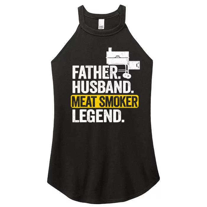 Father Husband Meat Smoker Legend Grilling Dad Meat Smoking Women’s Perfect Tri Rocker Tank