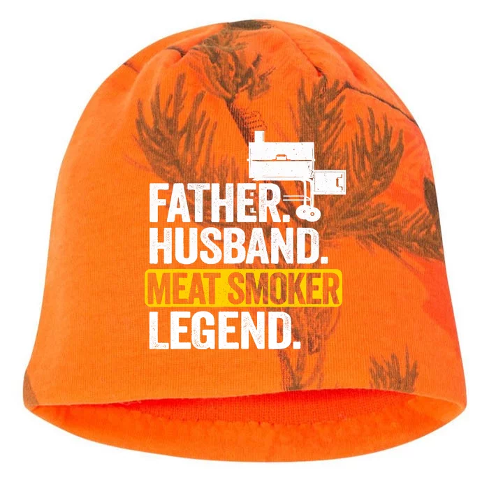 Father Husband Meat Smoker Legend Grilling Dad Meat Smoking Kati - Camo Knit Beanie