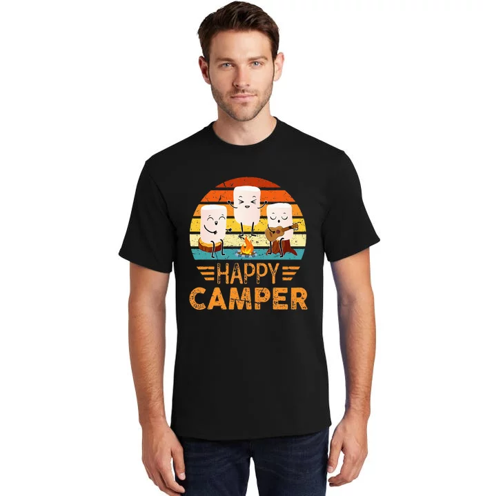 Funny Happy Marshmallow Camper Cute For Kids Women Men Tall T-Shirt