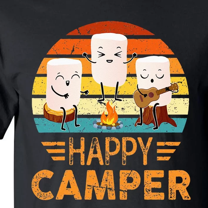 Funny Happy Marshmallow Camper Cute For Kids Women Men Tall T-Shirt