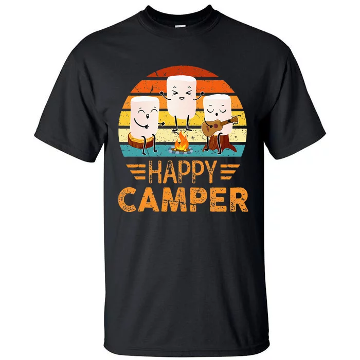 Funny Happy Marshmallow Camper Cute For Kids Women Men Tall T-Shirt