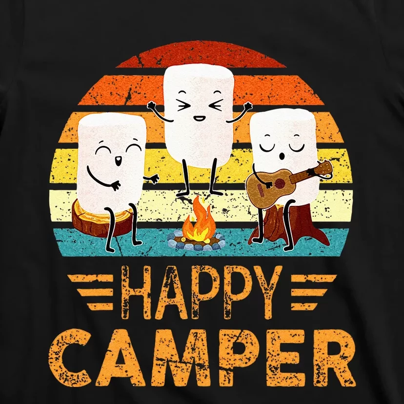 Funny Happy Marshmallow Camper Cute For Kids Women Men T-Shirt