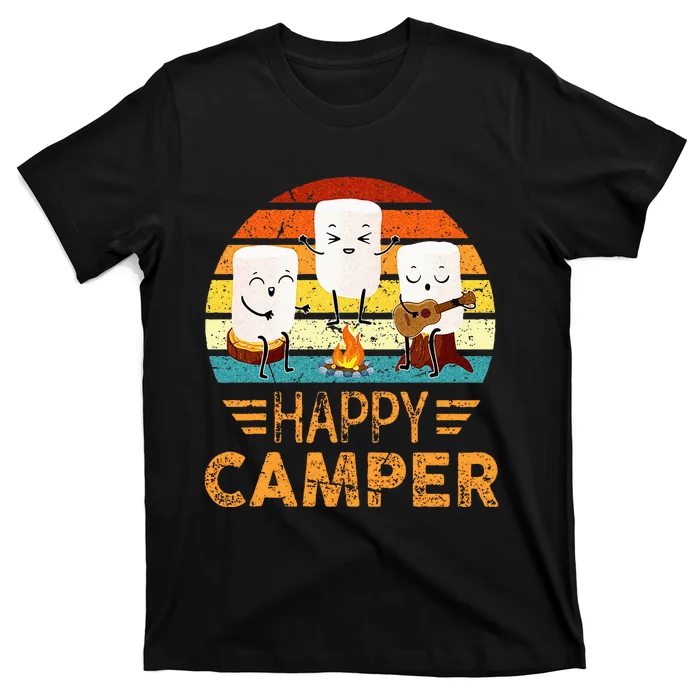 Funny Happy Marshmallow Camper Cute For Kids Women Men T-Shirt