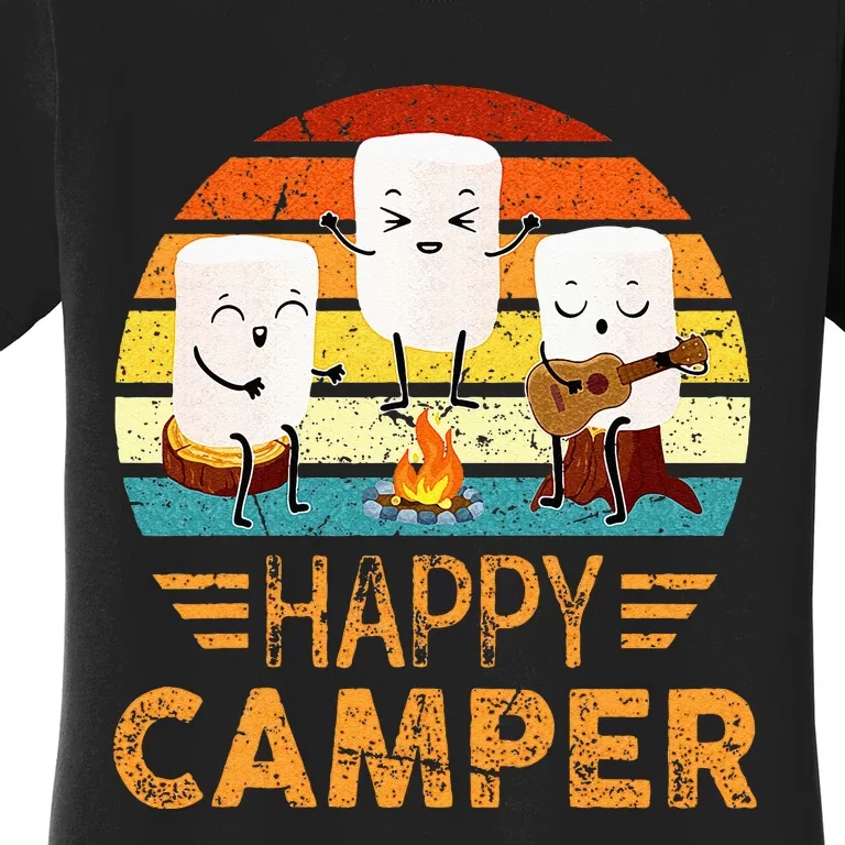 Funny Happy Marshmallow Camper Cute For Kids Women Men Women's T-Shirt