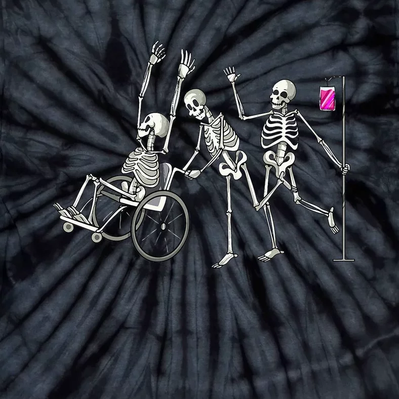 Funny Halloween Nurse Skeletons for Hospital Crew Tie-Dye T-Shirt