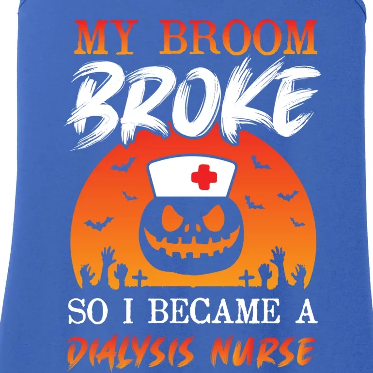 Funny Halloween Nurses Tee Witch Broom Lpn Rn Dialysis Nurse Meaningful Gift Ladies Essential Tank