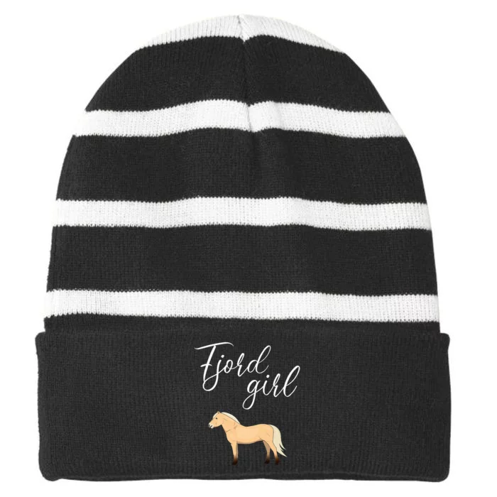 Fjord Horse Norwegian Fjord Horse Striped Beanie with Solid Band