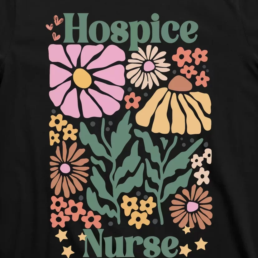 Floral Hospice Nurse Health Care T-Shirt