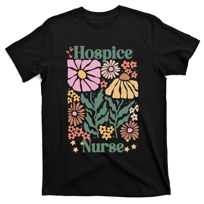 Floral Hospice Nurse Health Care T-Shirt