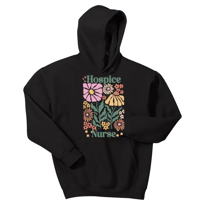 Floral Hospice Nurse Health Care Kids Hoodie