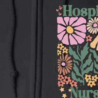 Floral Hospice Nurse Health Care Full Zip Hoodie