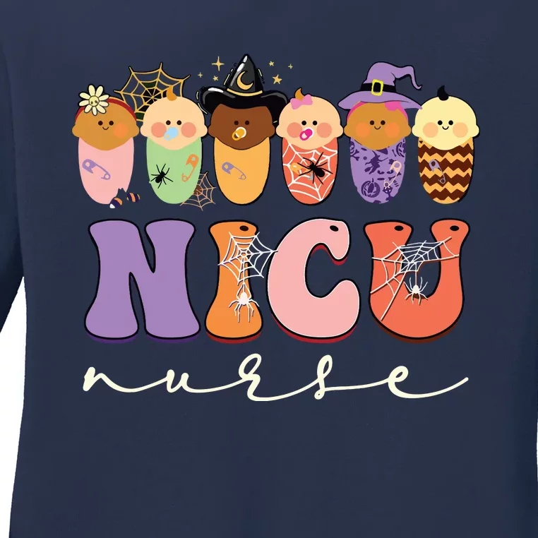 Funny Halloween Nicu Nurse Party Costume Ladies Long Sleeve Shirt