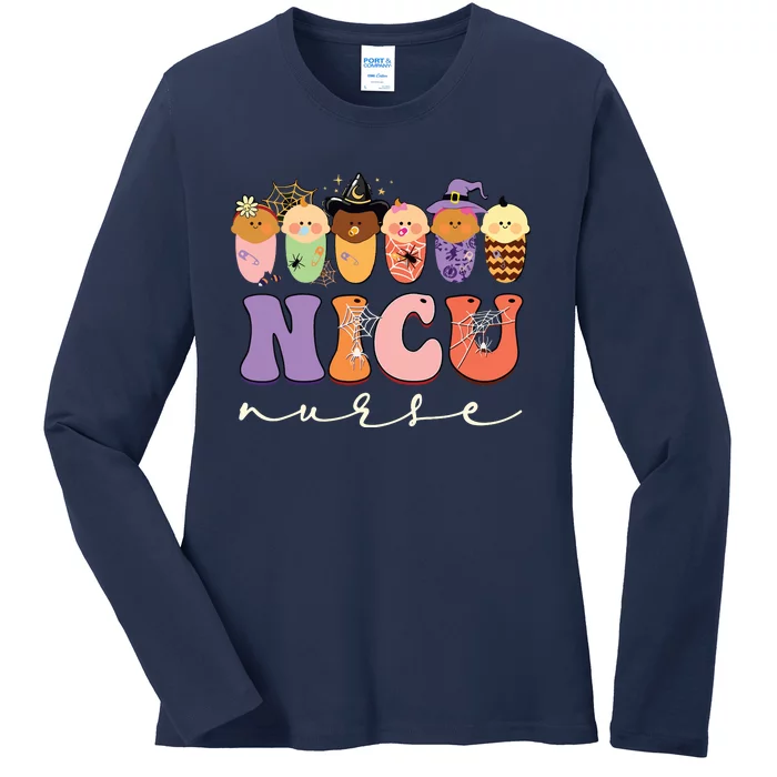 Funny Halloween Nicu Nurse Party Costume Ladies Long Sleeve Shirt