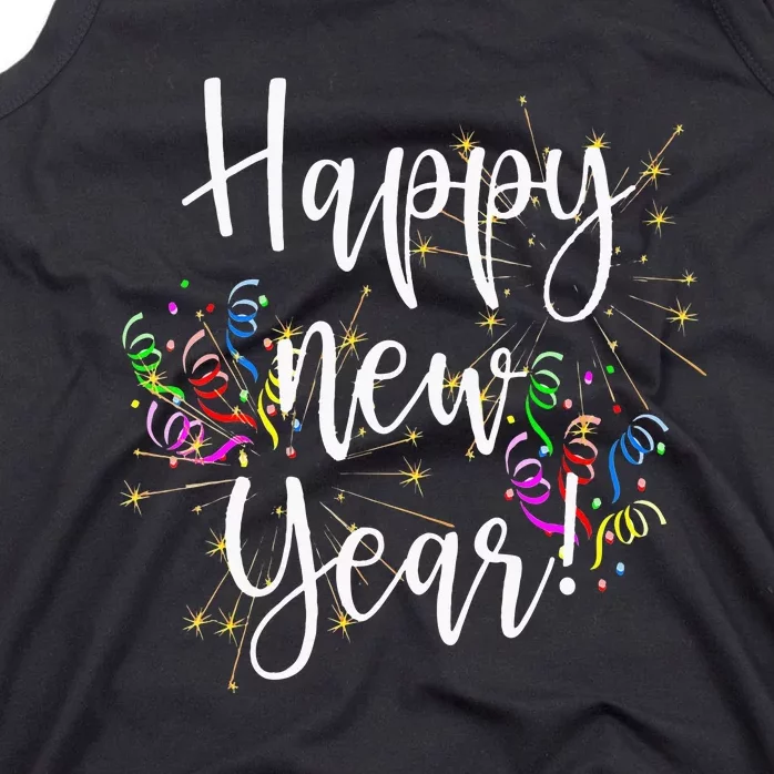 Fun Happy New Year Day Eve Party Fireworks Confetti Costume Tank Top