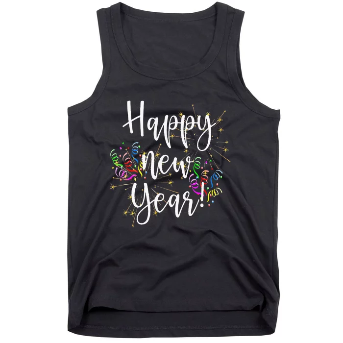 Fun Happy New Year Day Eve Party Fireworks Confetti Costume Tank Top