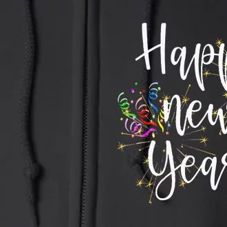 Fun Happy New Year Day Eve Party Fireworks Confetti Costume Full Zip Hoodie