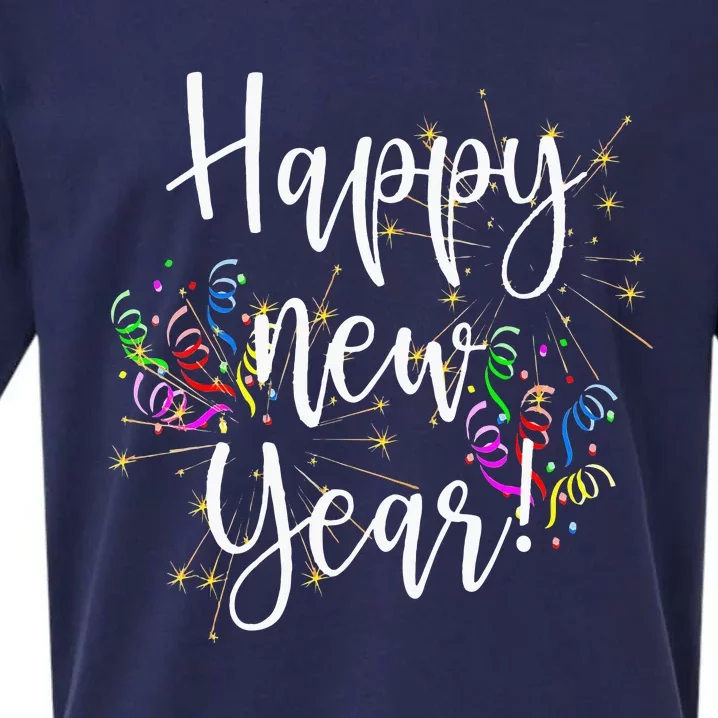 Fun Happy New Year Day Eve Party Fireworks Confetti Costume Sueded Cloud Jersey T-Shirt