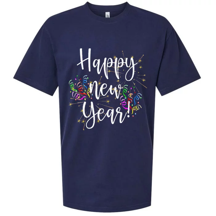 Fun Happy New Year Day Eve Party Fireworks Confetti Costume Sueded Cloud Jersey T-Shirt