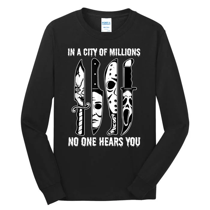 Funny Halloween No One Hears You Tall Long Sleeve T-Shirt