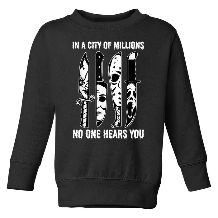 Funny Halloween No One Hears You Toddler Sweatshirt