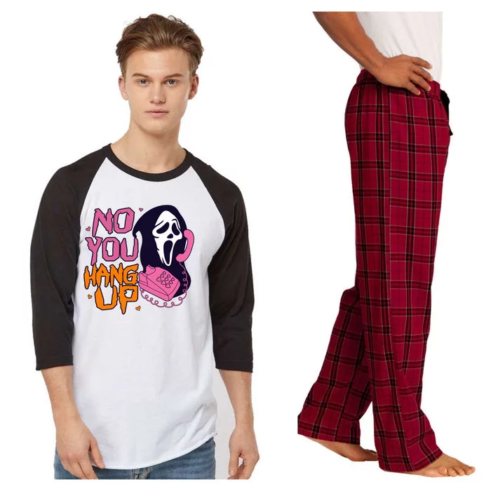 Funny Halloween No You Hang Up Scream Ghostface Mask Raglan Sleeve Pajama Set