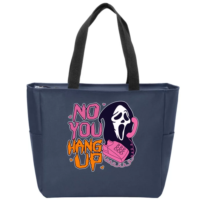 Funny Halloween No You Hang Up Scream Ghostface Mask Zip Tote Bag