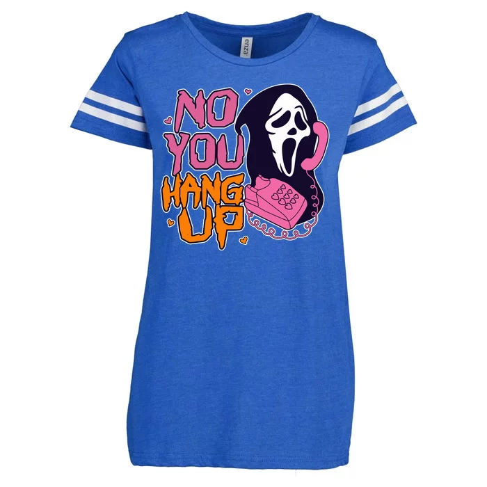 Funny Halloween No You Hang Up Scream Ghostface Mask Enza Ladies Jersey Football T-Shirt