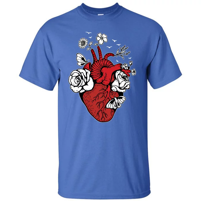 Floral Heart Nurse Cardiac Doctor Health Medical Assistant Gift Tall T-Shirt