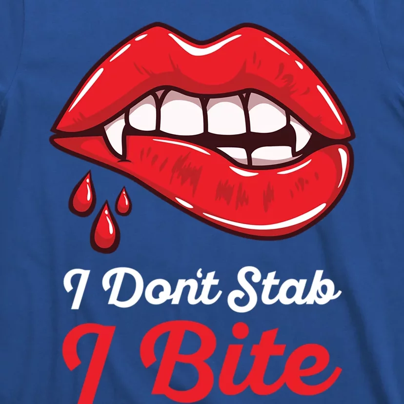 Funny Halloween Nurse I Dont Stab I Bite Mouth Vampire Nurse Funny Gift T-Shirt