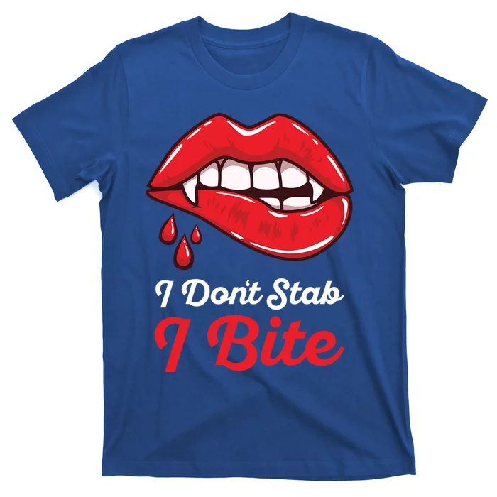 Funny Halloween Nurse I Dont Stab I Bite Mouth Vampire Nurse Funny Gift T-Shirt