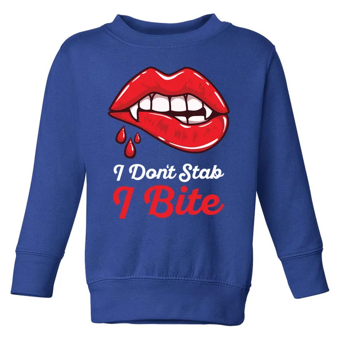 Funny Halloween Nurse I Dont Stab I Bite Mouth Vampire Nurse Funny Gift Toddler Sweatshirt