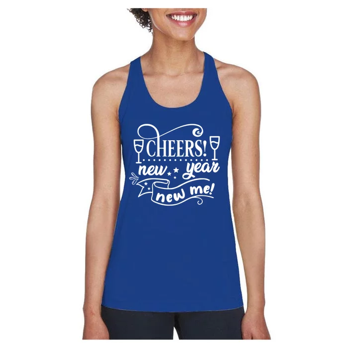 Funny Happy New Years Eve Cheers New Year New Me Party Gift Women's Racerback Tank