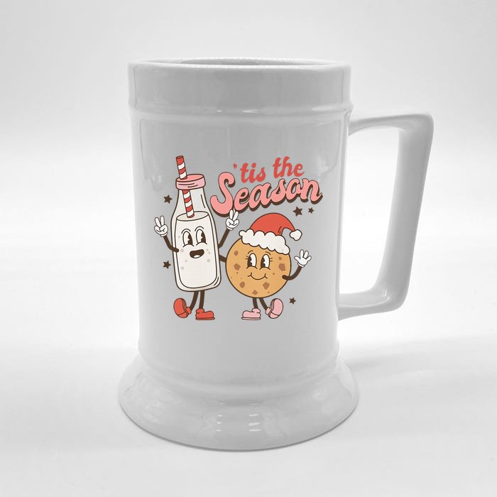 Festive Holiday Nostalgia Milk and Cookies Christmas Front & Back Beer Stein