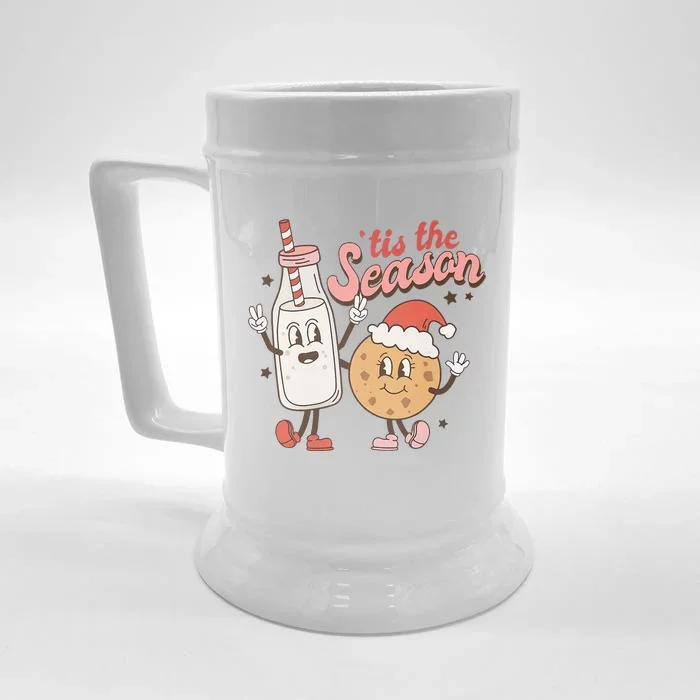 Festive Holiday Nostalgia Milk and Cookies Christmas Front & Back Beer Stein