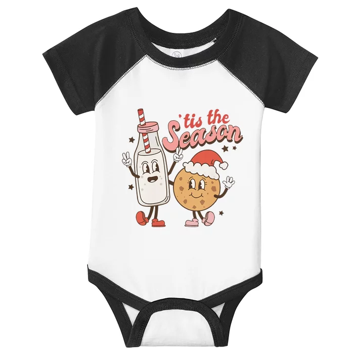 Festive Holiday Nostalgia Milk and Cookies Christmas Infant Baby Jersey Bodysuit