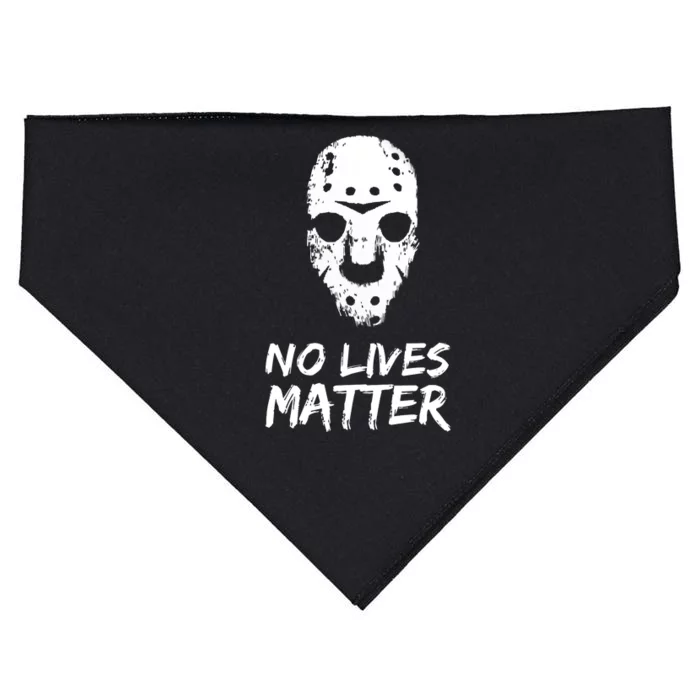 Funny Horror | No Lives Matter | Halloween | Hockey Mask USA-Made Doggie Bandana