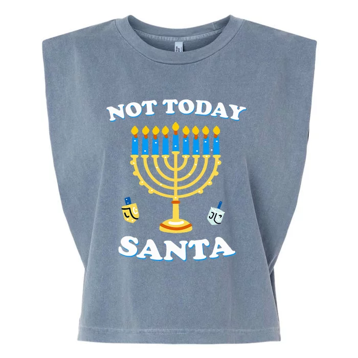 Funny Hanukkah Not Today Santa Jewish Chanukah Garment-Dyed Women's Muscle Tee