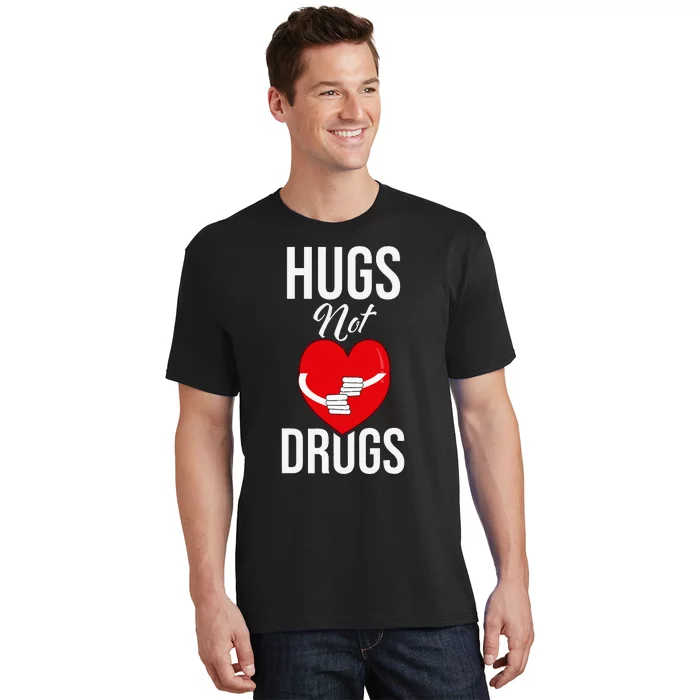 Funny Hugs Not Drugs Red Ribbon Drug Awareness Week T-Shirt