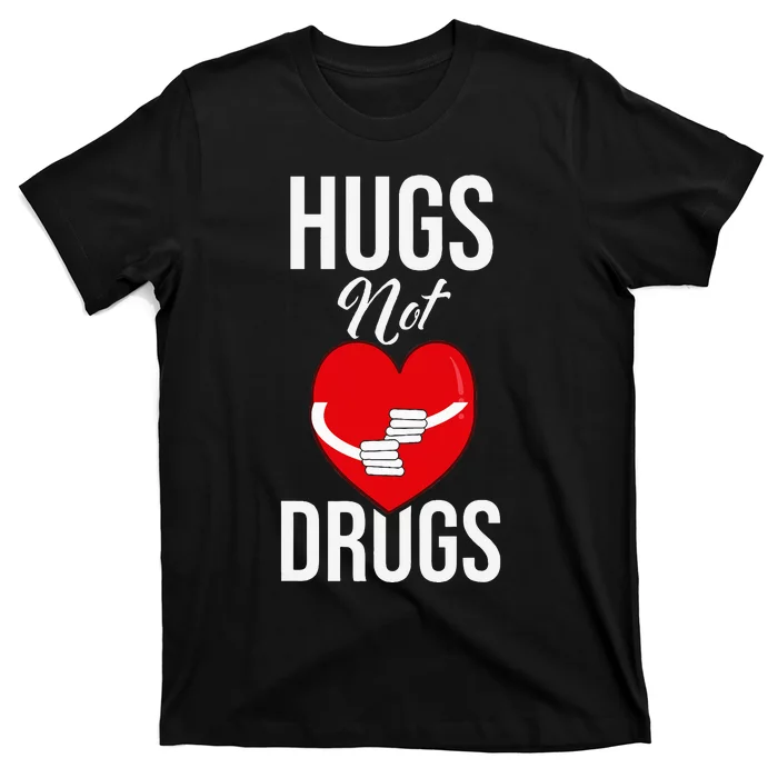 Funny Hugs Not Drugs Red Ribbon Drug Awareness Week T-Shirt