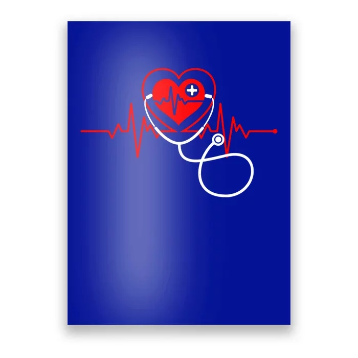 Funny Heartbeats Nurse Love Stethoscope Nursing Medical Gift Poster