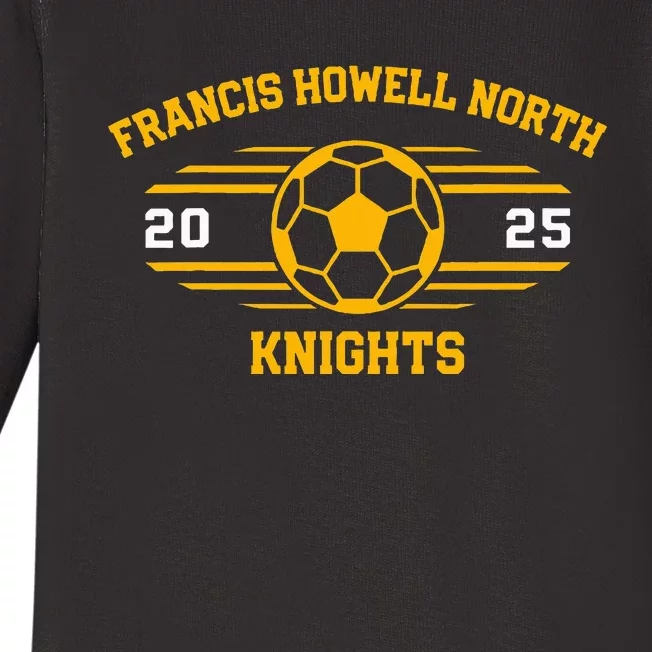 Francis Howell North Knights Soccer Ball 2025 Baby Long Sleeve Bodysuit