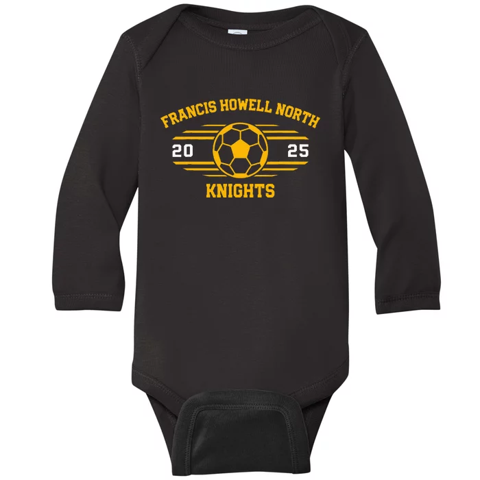 Francis Howell North Knights Soccer Ball 2025 Baby Long Sleeve Bodysuit