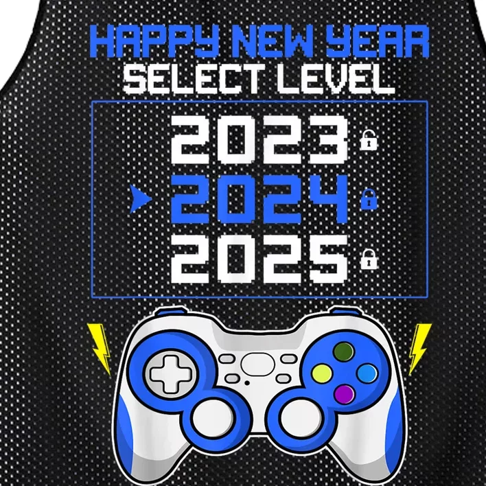 Funny Happy New Year Select Level 2024 Gaming Controller Mesh Reversible Basketball Jersey Tank