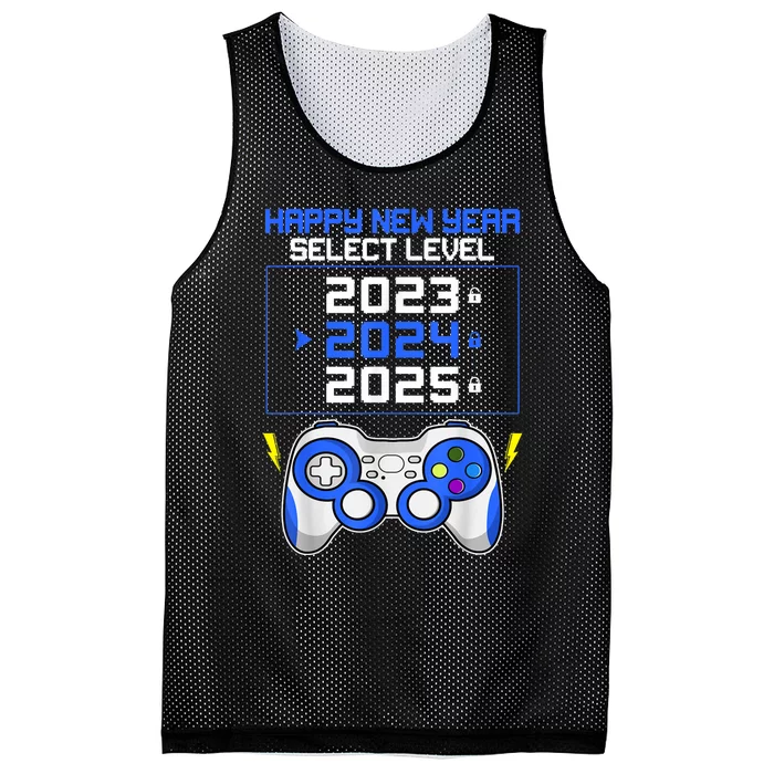 Funny Happy New Year Select Level 2024 Gaming Controller Mesh Reversible Basketball Jersey Tank