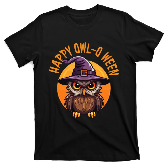 Funny Halloween Owl Design Happy Owloween For Bird Lovers T-Shirt